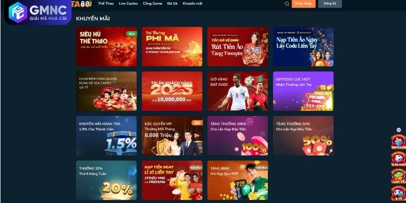 Tổng quan hệ thống ưu đãi TA88 mới nhất cho người chơi
