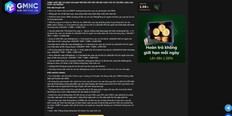 Ưu đãi OXBET với nhiều chương trình khuyến mãi mới nhất